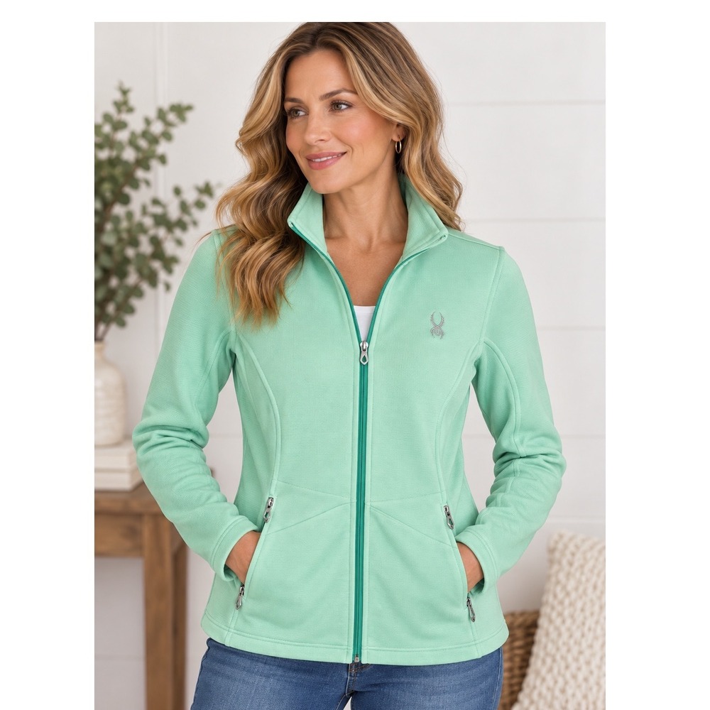 Spyder Womens Medium Pistachio Green Core Sweater Full Zip Performance Jacket